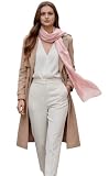 LA FERANI Damen Seidenschal 100% Seide rosa pink Halstuch Schal Uni Farbe 180x90cm Seidentuch für Anzug formelle Anlässe Stola Business Stil Geschenk für Sie (Rosa)