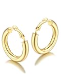 FaithHeart 14K Gold Hoop Earrings for Women, 30mm Stainless Steel Gold Earrings Waterproof Gold Hoops Dainty Trendy Jewelry Gift for Women