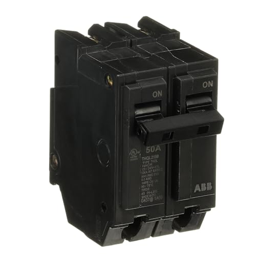 ABB Q-Line® THQL2150 50A Circuit Breaker • 50 Amp Double Pole Breaker, 120/240 VAC, 10 kAIC • Thermal Magnetic Trip • Long-Time & Instantaneous Protection (LI) • Plug-in Mount by ABB - Image 3