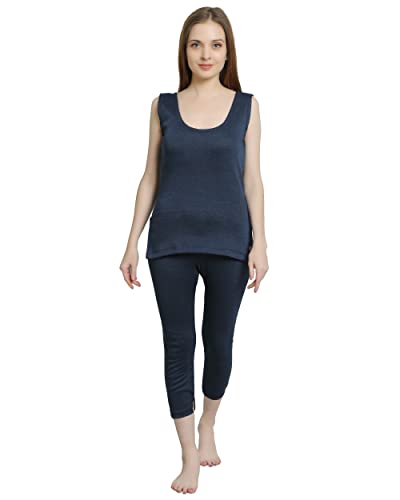 Image of LB Women's Cut Sleeve Top & Pyjama Thermal Winter Innerwear Set