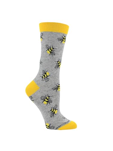 Image of WHD Bee & Honeycomb Crew Socks for Women & Men | Gift for Bee Lovers, Fun Beekeeper Socks