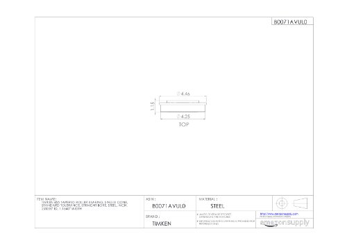 Timken 455 Tapered Roller Bearing, Single Cone, Standard Tolerance, Straight Bore, Steel, Inch, 2.0000" ID, 1.1540" Width