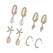 Holibanna 8pcs Shell Dangler Earrings Set Alloy Conch Earrings for Women and Fashion Jewelry for Summer Outfits and Beach Wear