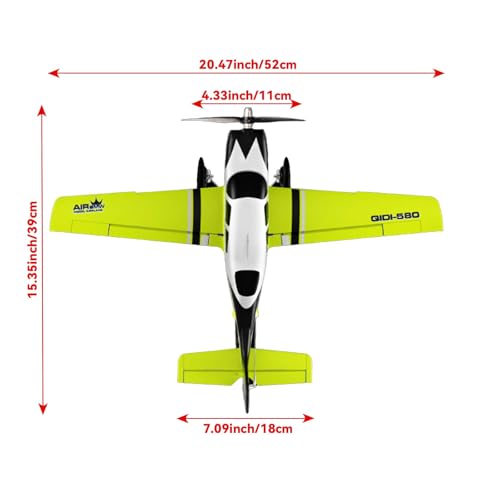 Image of FLYCOLOR QIDI 580 5-Channel Off-Road Aircraft 3D RC Plane One-Key Hanging Stunt Fixed Wing with Wind Resistant Flight Control for Beginner and Experienced Ready to Fly(Green)