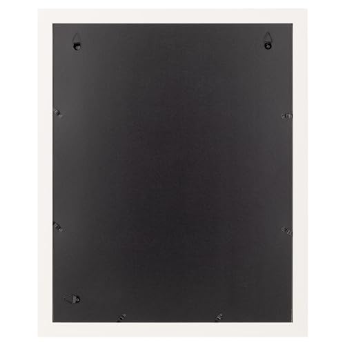 Gallery Solutions - 16\"x20\" Wall Mount/Tabletop Picture Frame - Double Mat - Matted to 11\"x14\" -White - Versatile Display Option for Your Cherished Memories - Rectangular Tabletop - White Poster Frame - Thumbnail 4