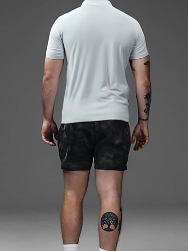 Men’s Athletic Collar Shirt Short Sleeve Performance Golf Training Top Quick Dry Stretch Sportswear with Button Closure2