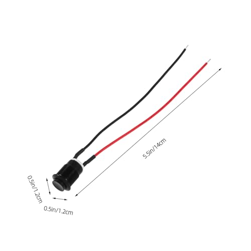Interruptor botón metálico pequeño momentáneo precableado para automoción de 12v 2
