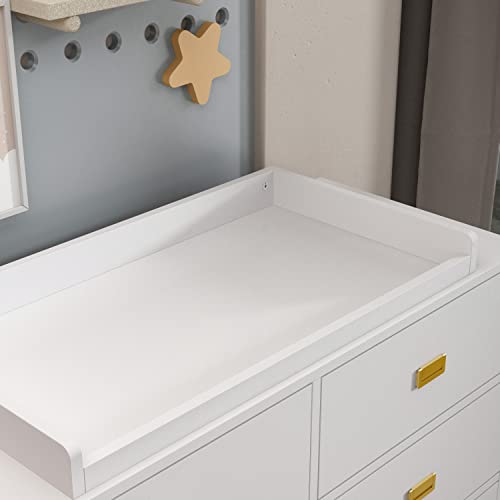 image for AIEGLE Baby Dresser for Nursery with 6 Drawers & Changing Table Top, N