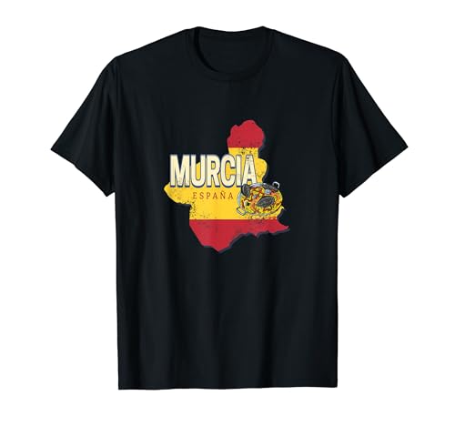 Murcia España Mapa retro Paella vintage Recuerdo vacaciones Camiseta