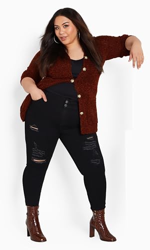 Image of Avenue Women's Plus Size Cardigan - Amber Boucle