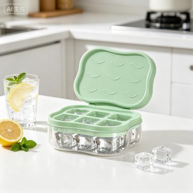 Small Easy Release Flexible Ice Cube Tray with Lid for Kitchen Restaurant (Yellow) - image 5