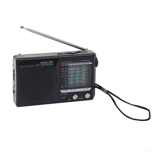 Radio portátil retro FM AM SW con antena telescópica, funciona con pilas para el hogar, camping, senderismo, radio de bolsillo HiFi de onda completa