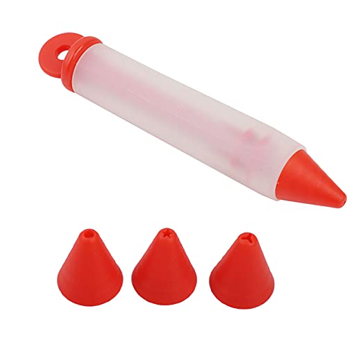 Lybunair Silicone Dessert Design Pen with Four Nozzles for Chocolate and Cream Decorating Artistic Lettering and Drawing on Cakes and Pastries (Blue)
