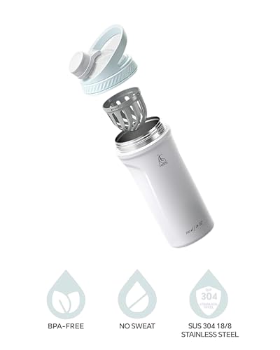 Image of AGIS Blender King Premium Stainless Steel 700ml Insulated Shaker Bottles for Gym, Protein Shaker, Pre Workout Bottle, Water Bottle for Men and Women, BPA Free Material 100% Leakproof | (White)