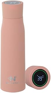 Nutrality UV Filtered 500ml Water Bottle - Stainless Steel Self-Cleaning Water Purifier with LED Temperature Display Lid & Drink Reminder Function - Ideal for Camping, Hiking, Travel, Sports (Pink)