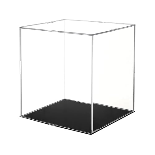 ZhouWei Vitrina Metacrilato, Caja Metacrilato Transparente Antipolvo Caja de Exhibición con Base Negra Vitrina Expositora para Colecciones para Coleccionables Figuras Acción Miniaturas (20×20×20 cm)