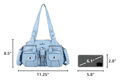 Image of Angel Kiss Hobo Crossbody Purses for Women Shoulder Bag Multipocket Soft Hobo Purses Removable Strap Leather Handbags