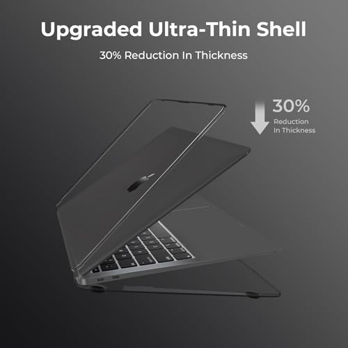 Image of EooCoo for MacBook Air 13.3 inch Case with Keyboard and Screen Protector | Ultra Thin and Transparent, Hard Case Compatible with MacBook Air 13.3 inch M1 Chip 2021-2018 with Retina Display