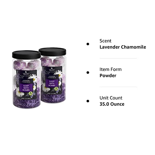 Nature's Beauty Lavender Chamomile Sleep Bath Bomb Gift Set Multi-Pack- Luxury Fizzy Relax Spa Bomb W/Vanilla + Citrus Scent Made With Coconut Oil + Witch Hazel, 17.5 Oz | 10 Ct Ea (2 Pack) #TOP6