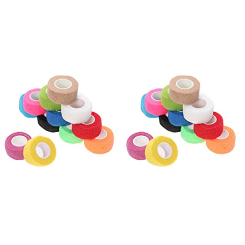 Operitacx 2sets Elastic Skin Tape for Daily Travel Non-Woven Tape for Arm Leg (Fluorescent 2.5cmx1m) 12pcs*2