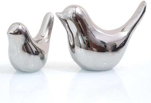 2 Pcs Ceramic Small Bird Figurines Modern Animal Statues for Home...
