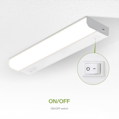 Image of ASD LED Under Cabinet Lighting Hardwired, 18 Inch 10W 2700K-5000K Selectable, 807LM, CRI90+, Direct Wire Linkable Under Counter Lights for Kitchen, Dimmable Under Cabinet Lights, White, UL, 20 Pack