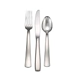 Liberty Tabletop 24 Piece Satin America Flatware Set, 18/10 Stainless Steel, Silver, Brushed Finish, Service...