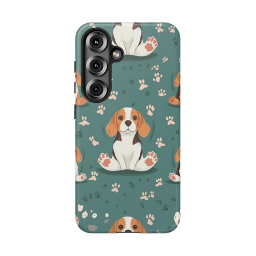 Coque Samsung S25 motif Beagle bleu sarcelle pour amoureux de chiens