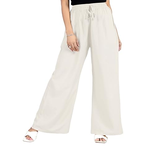 Image of BENKILS Women's Cotton Reyon Regular Fit Palazzo Pants - Available Size - M to 6XL