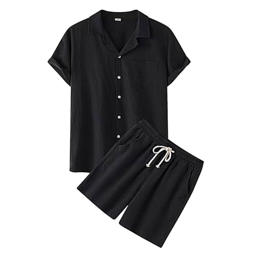 Ensemble homme 2 pièces coton polo manches courtes léger et respirant