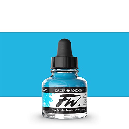 Image of Daler Rowney FW Artists Acrylic Ink 29.5 ML Pot - Turquoise