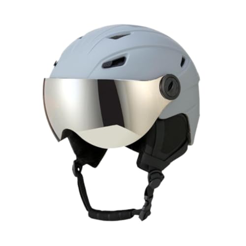 Baoblaze Casco da, Casco per Sport sulla Neve, Casco da Snowboard Leggero e Confortevole con Visiera Integrata, Grigio, L
