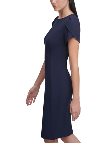 Image of Calvin Klein Tulip Sleeve Floral Sheath