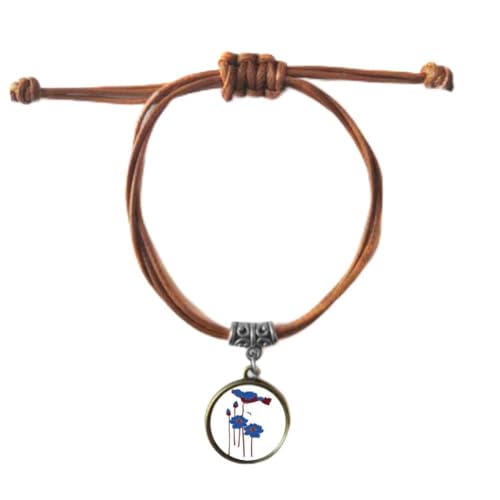 Bracelet lotus bleu en cuir double cordon pour vos tenues d'été décontractées