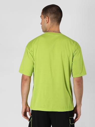 Image of CHKOKKO Mens Polyester Stylish Oversized T Shirt for Daily & Casual Wear Printed Design with Drop Shoulder & Half Sleeves