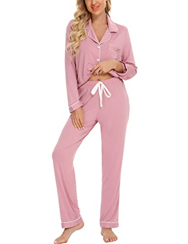 Pjmlifecoco Pajamas Set Long Sleeve Womens Button Down Sleepwear