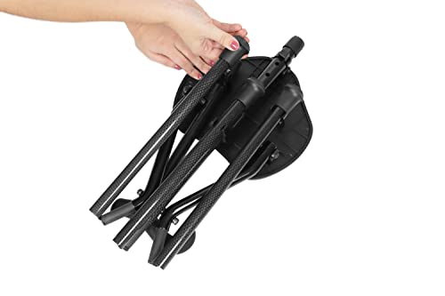 Image of KMINA Cane with Seat Folding Lightweight, Carbon Fiber, Adjustable, Black