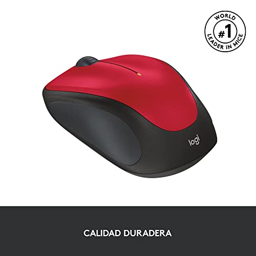 Logitech M235 Ratón inalámbrico USB Unifying de 2,4 GHz compatible con Mac, PC y portátil - Rojo 5