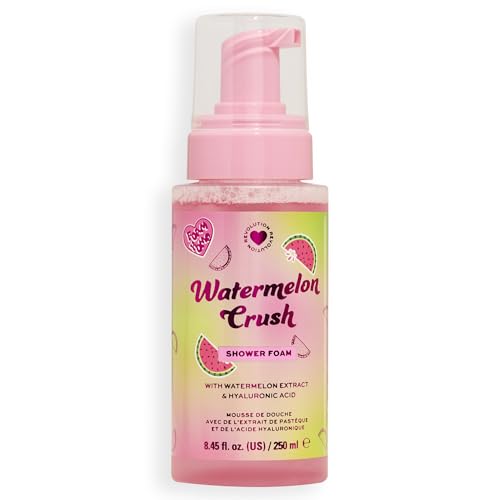 I Heart Revolution Watermelon Crush Shower Foam, Body Wash Infused with Hyaluronic Acid and Watermelon Extract, Vegan & Cruelty-Free, 250ml