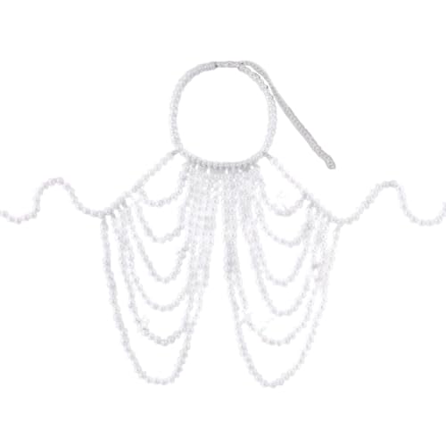 Cadena de perlas en capas para el pecho y joyeria ajustable de mujer 4