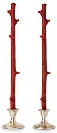 Stick Candles/Hemlock Casting/Beeswax/Pair