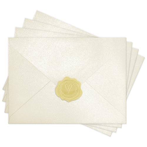 50 PCS 4x6 Pearl Ivory Envelopes with...