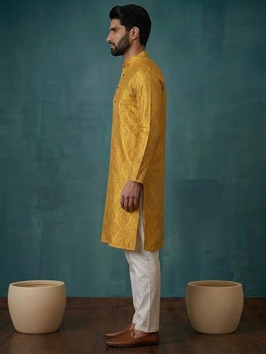 Image of SOJANYA (Since 1958 Men's Silk Blend Designer Long Kurta