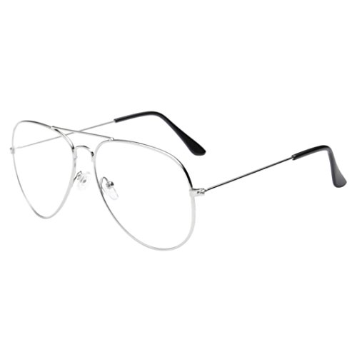 Logobeing Hombres Mujeres Gafas de Lentes Transparentes Gafas de Montura de Metal Con Gafas de Miopía Cover