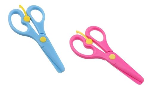 Image of KRAFTMASTER 2PCS Plastic Preschool Training Scissors - Classic Style - Safety Scissors for Children 3+