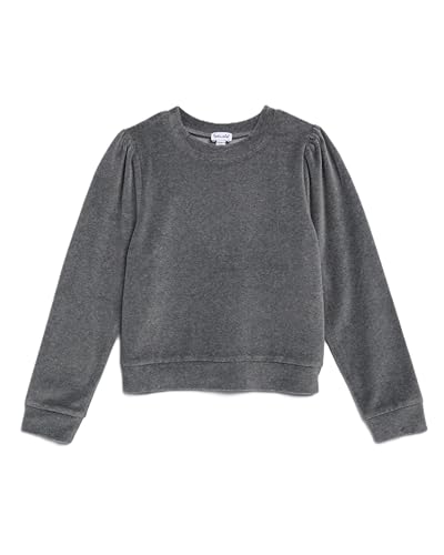 Splendid Girls' Velour Sweatshirt, Charcoal