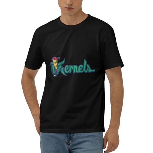 Cedar Rapids Kernels Men's 170g Soft-Stretch Tee - Breathable Crewneck for All-Day Wear Black