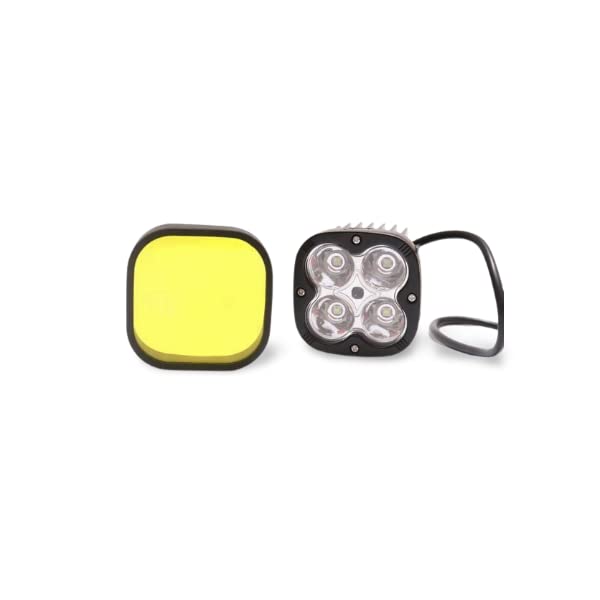 Image of Royal Piston Dual Colour LED Fog Light: 8 LED Chips Powerful 120W LED, Laser Spotlight, Wide Coverage Fog lamp for Bike, Car, SUV