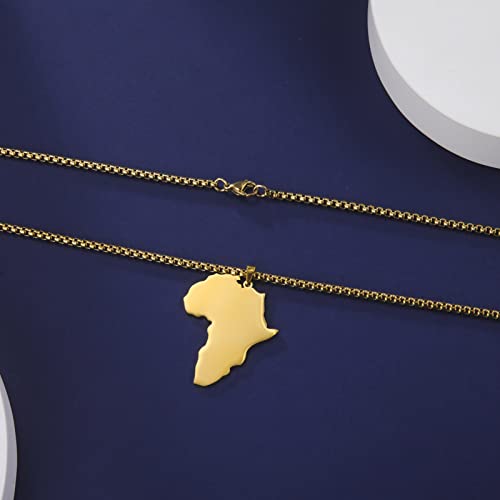VASSAGO Africa Map Pendant Necklace for Men Women Stainless Steel Africa Continent Motherland Pendant African Map Necklace Jewelry Hiphop Gifts3
