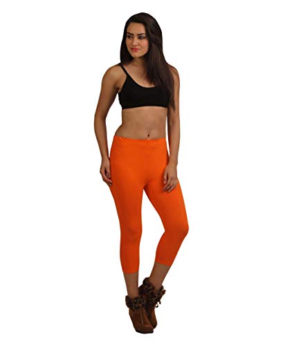 Image of Frenchtrendz Women's Cotton Spandex Stretchable Mid Rise Slim Fit Legging Capris (XS-4XL)